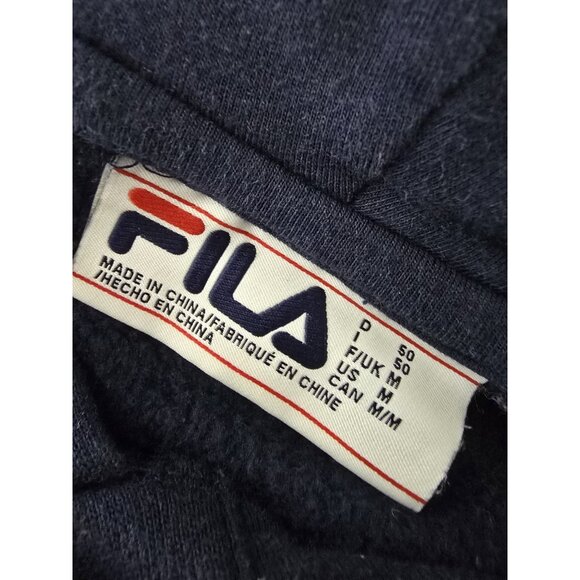 FILA Marzio Pullover Hoodie Mens M Navy & Red Drawstring Color Block - Picture 6 of 8